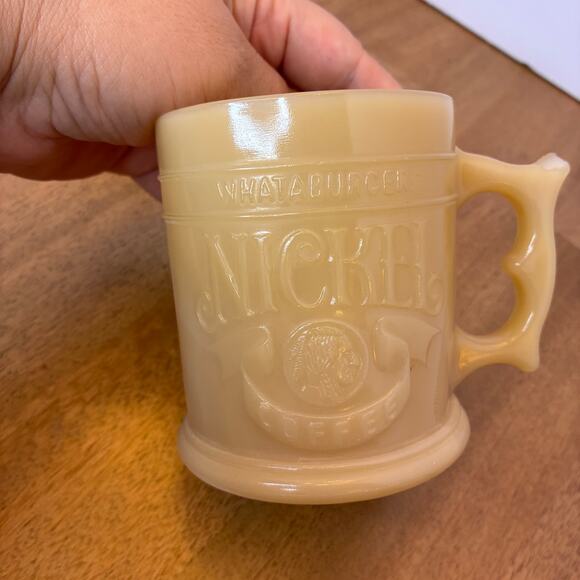 Vtg 1980s Whataburger Buffalo Indian Nickel Coffee Mugs Lot Of 2 Butterscotch - Picture 4 of 10